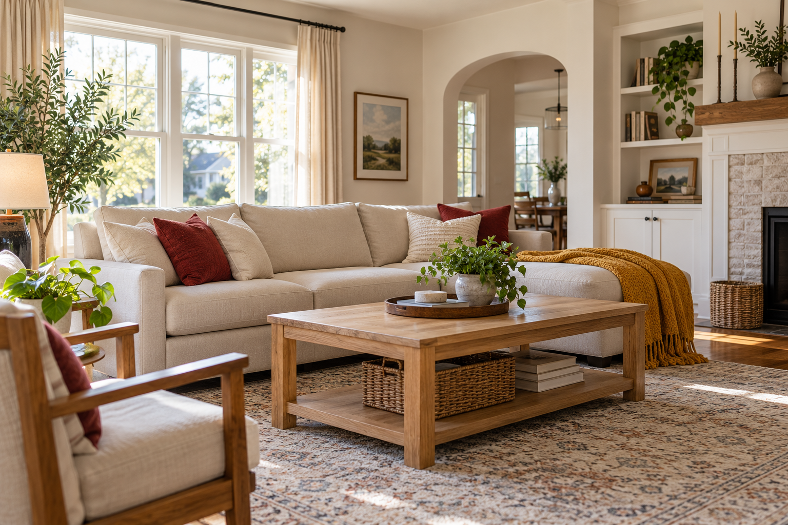 Bright, tidy living room